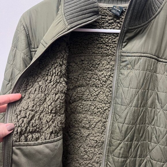 Prana Green Quilted Bomber Jacket - Picture 2 of 4